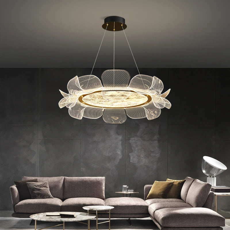 lustre moderne à fleurs pour décoration intérieure élégante - vue 3 sur 7