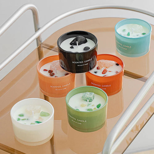 bougie parfumée en cire de soja pour aromathérapie et décoration festive