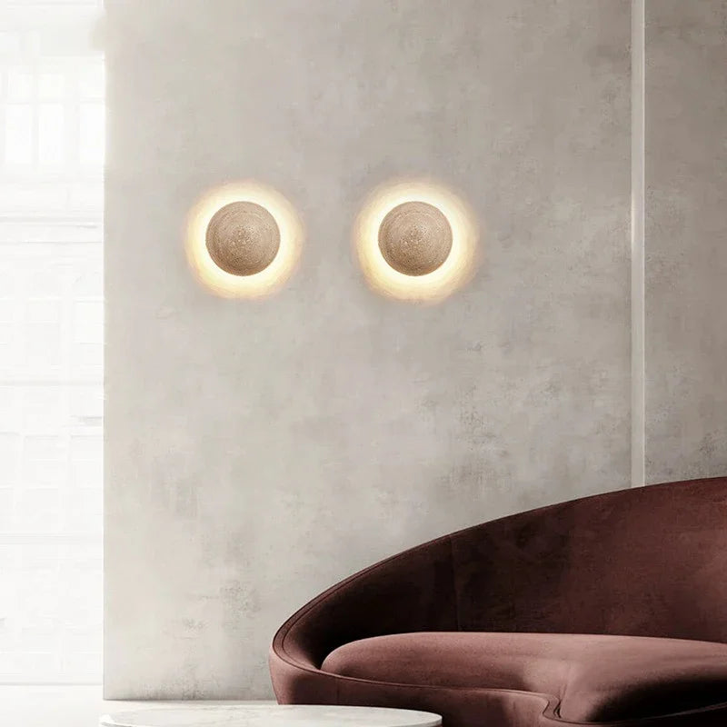 applique murale à led en pierre pour éclairage d ambiance nordique - vue 5 sur 7