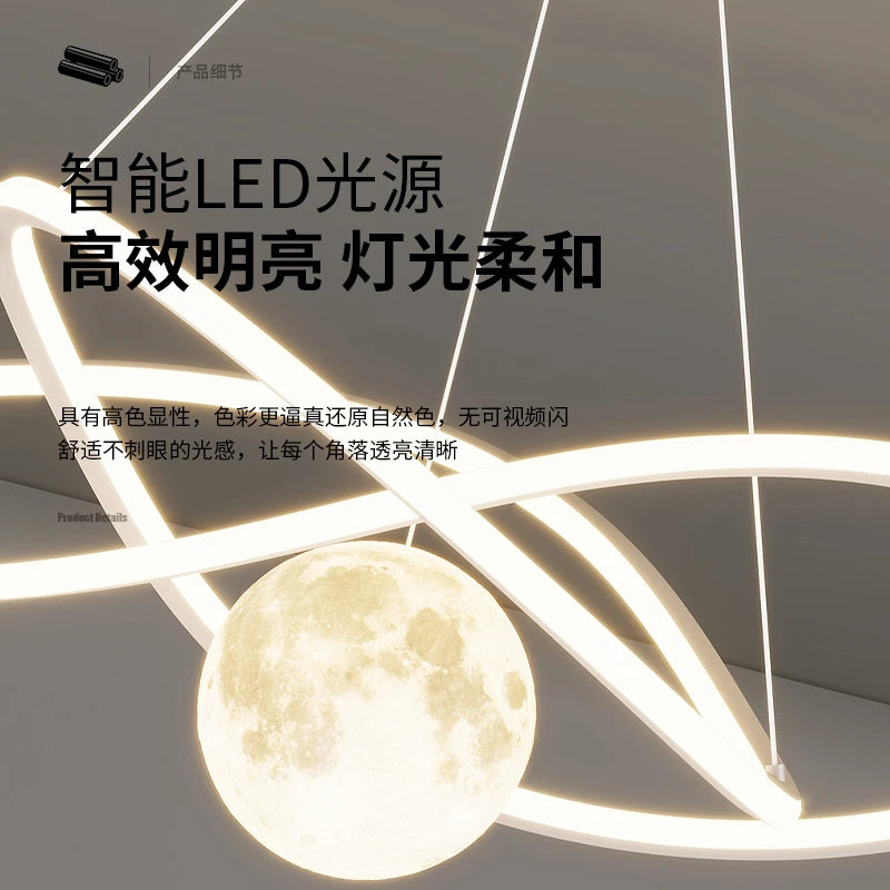 Plafonnier LED suspendu au Design rond - vue 6 sur 19