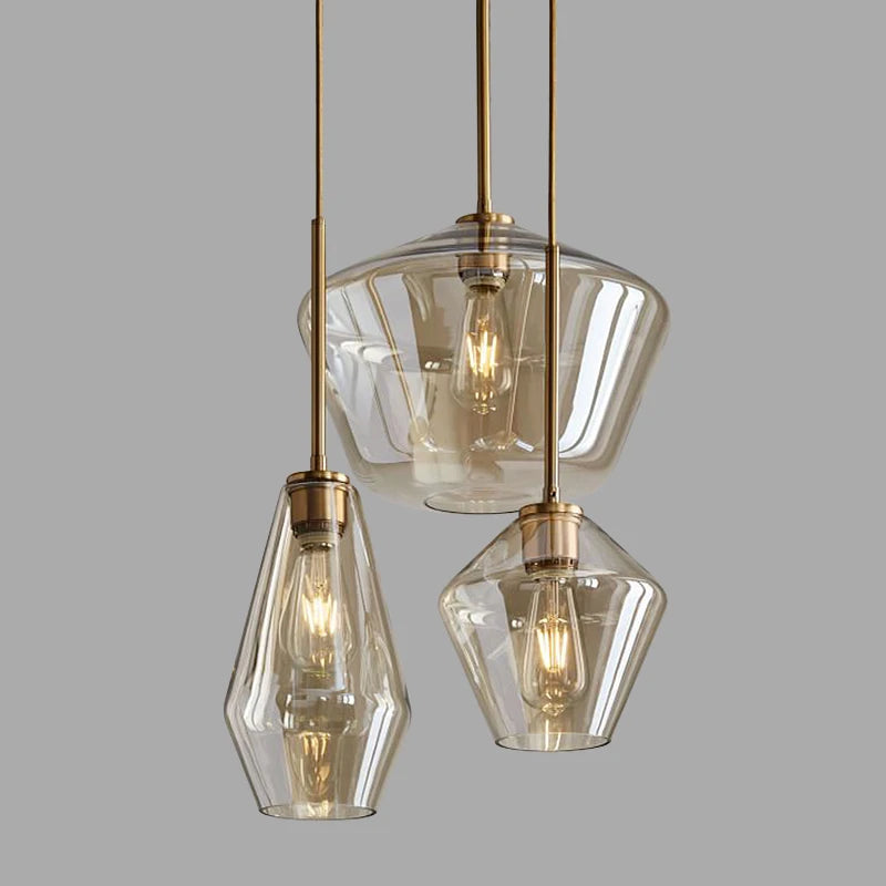 Moderne Glas-Pendelleuchte im kreativen nordischen Minimalismus - vue 8 sur 14