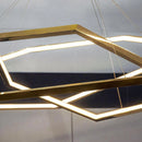 Luxuriöser geometrischer Kronleuchter in Gold mit LED