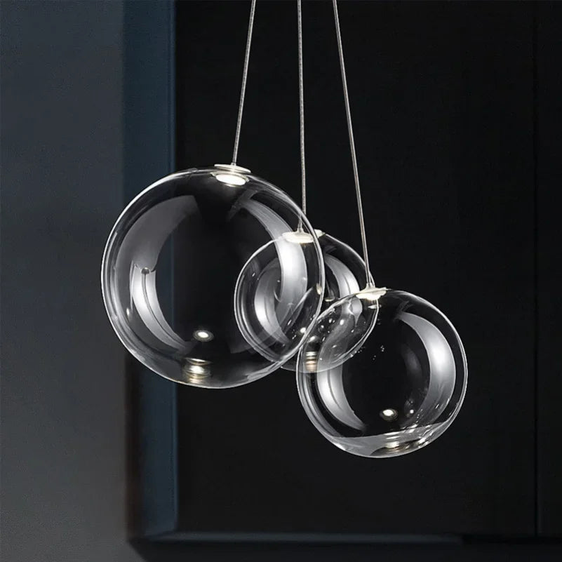 lustre en verre suspension design pour éclairage moderne - vue 5 sur 11