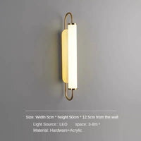 Nordic Minimalist Long White LED Wall Lamp for Bedroom Headboard, Modern and Personalized Living Room Balcony Lighting Fixtures