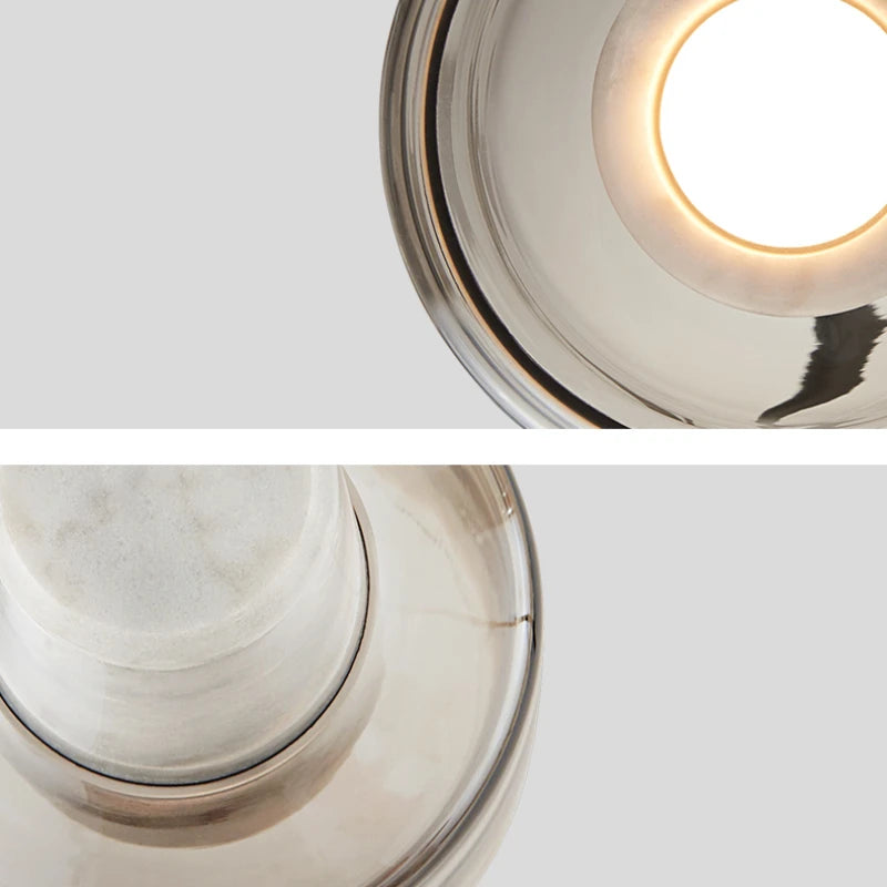lustre en marbre naturel style nordique pour bar et salon - vue 6 sur 7