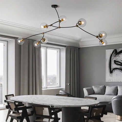 Nordischer Kronleuchter minimalistisches modernes Design mit eleganter Molekularstruktur - vue 6 sur 12