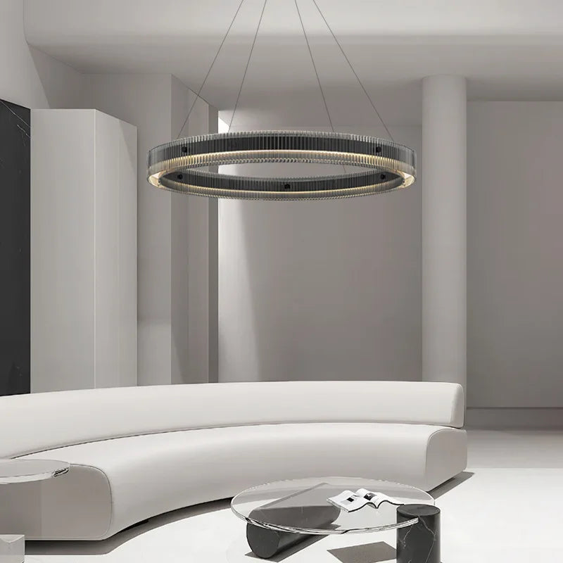 suspension en verre noir design moderne pour décoration intérieure - vue 4 sur 7