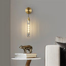Moderne LED-Wandleuchte aus Messing und dekorativem Glas
