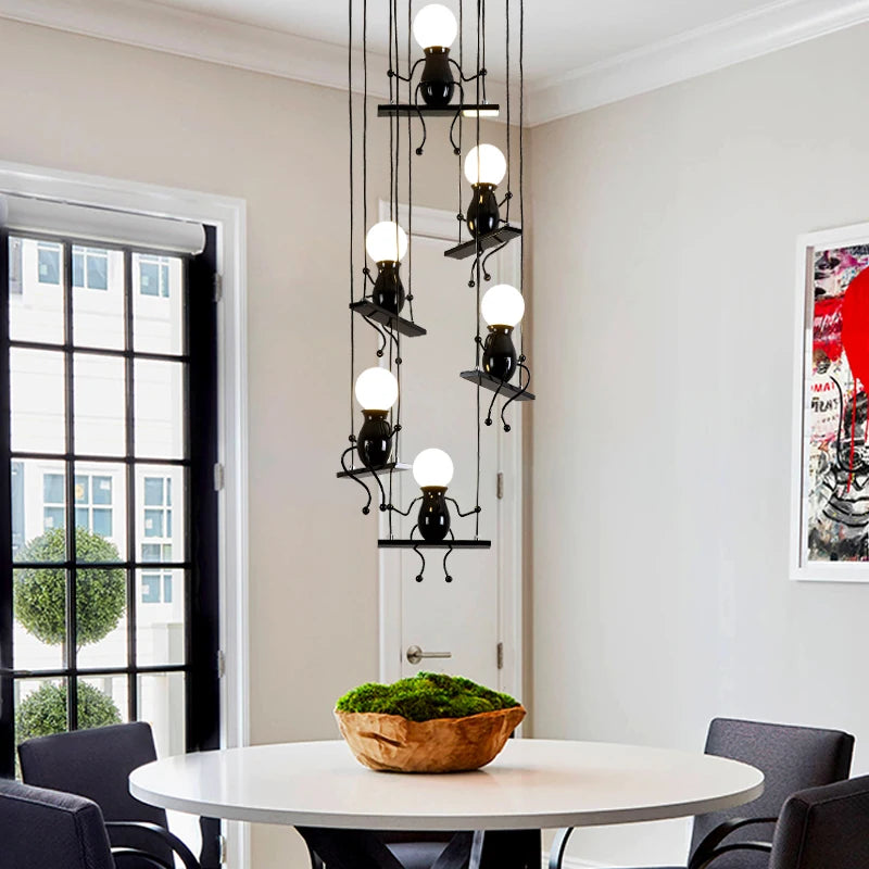 suspension moderne en fer pour décoration nordique - vue 4 sur 22