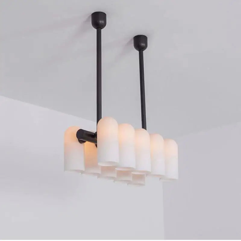 lustre led en verre style art déco éclairage moderne suspendu - vue 12 sur 13