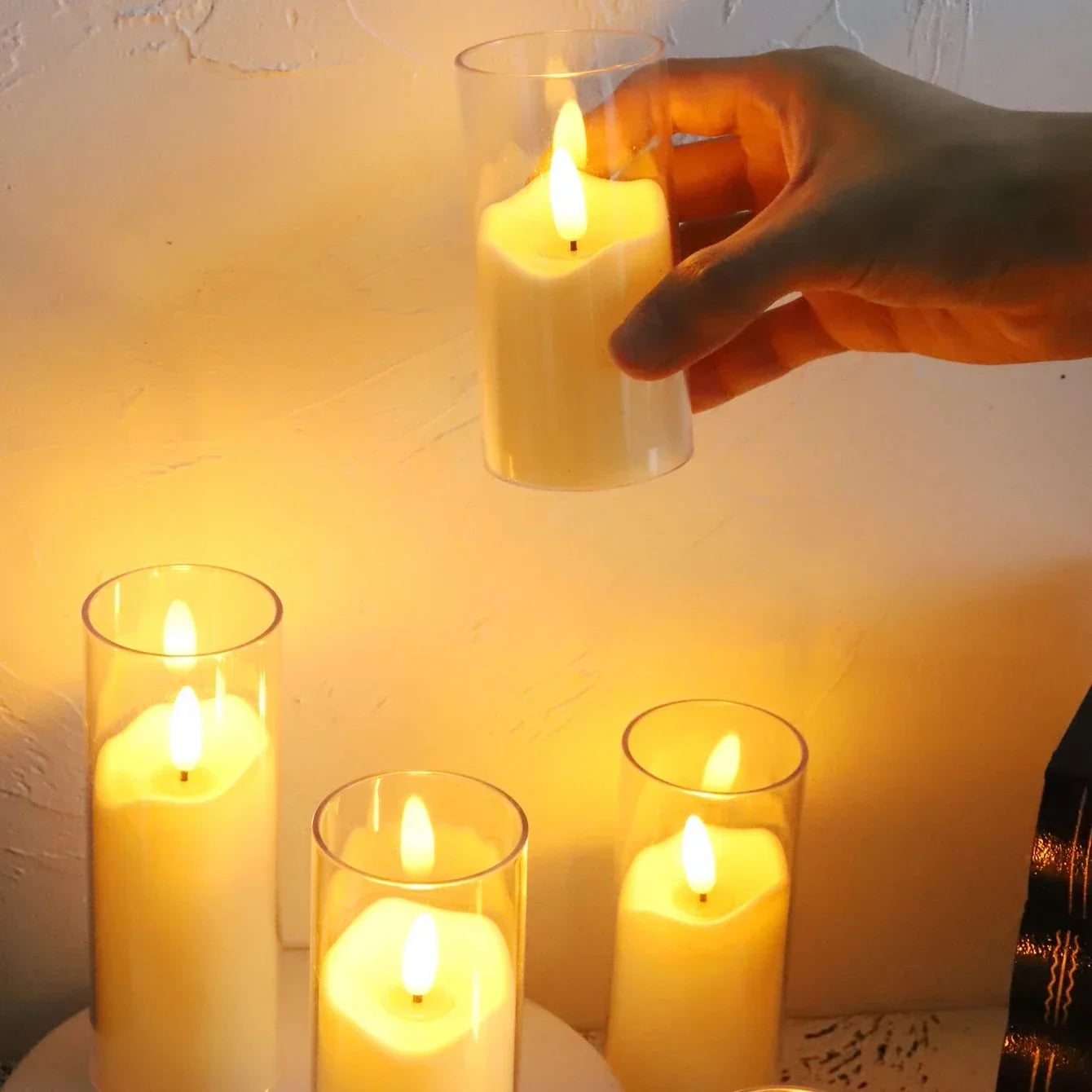 lot de 6 bougies LED en verre acrylique pour mariage et Noël - vue 4 sur 9