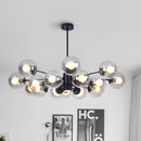 Lustre moderne design avec boule en verre magique haricot