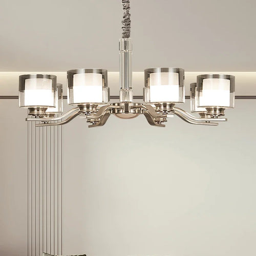 plafonnier led suspendu métal nickel design moderne luminaire décoratif intérieur