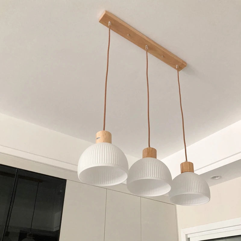 Moderne Pendelleuchte mit Glasschirm für Kücheninsel - vue 5 sur 11