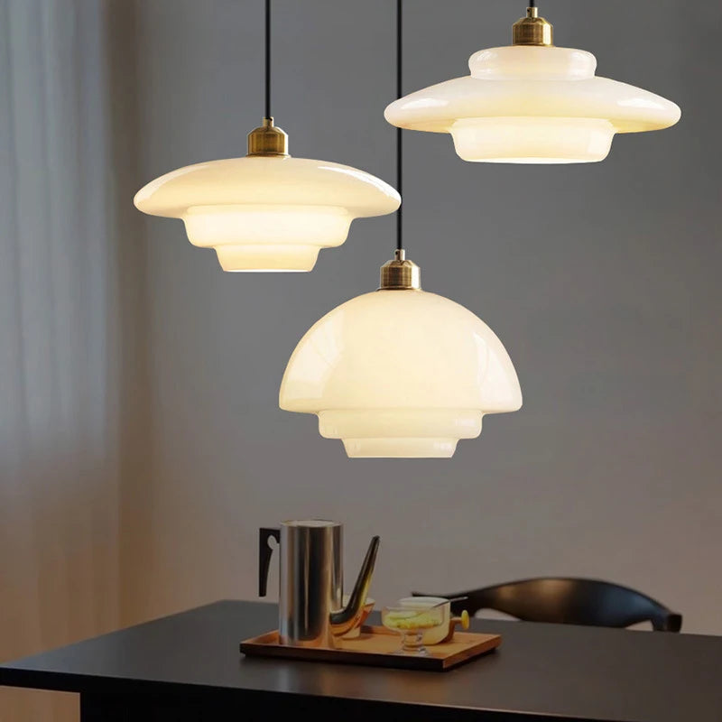 lampe suspendue en verre led moderne nordique décorative - vue 2 sur 9