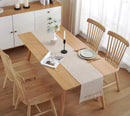 Chemin de table lin beige brodé style rustique