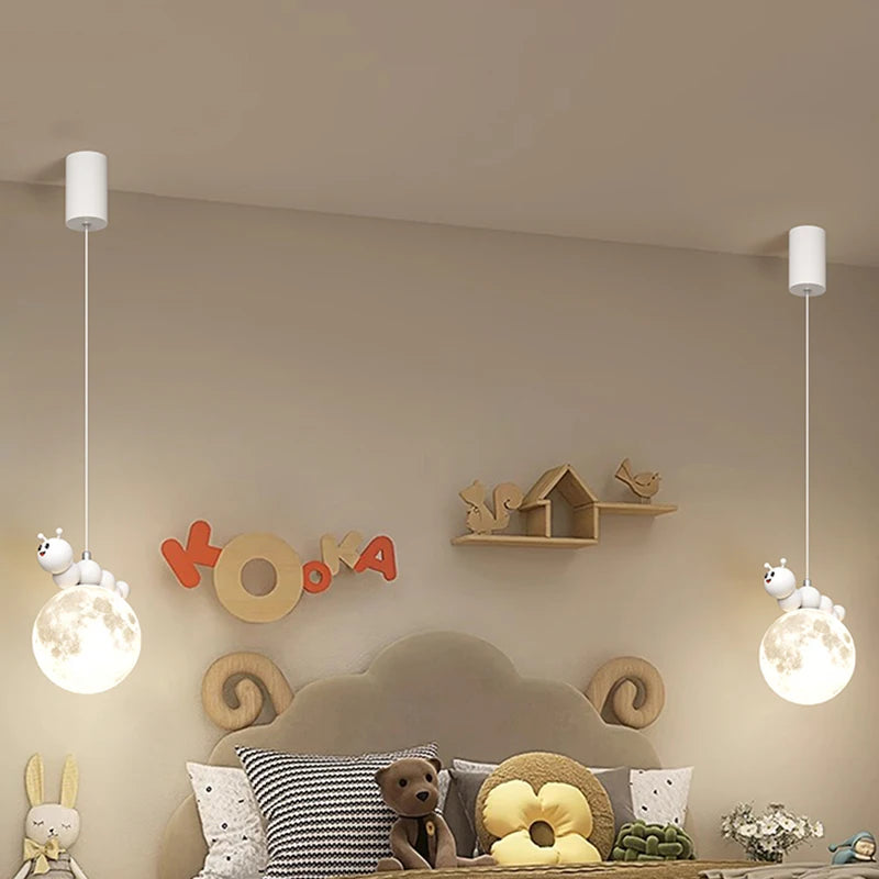 lustre enfant moderne dessin animé chenille planète créatif - vue 6 sur 12