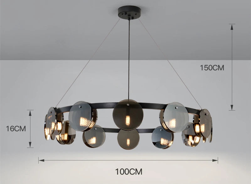 lustre vintage nordique en verre pour décoration intérieure