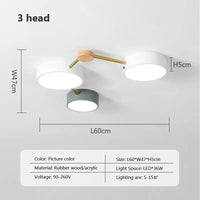 lustre led en bois nordique simple et créatif