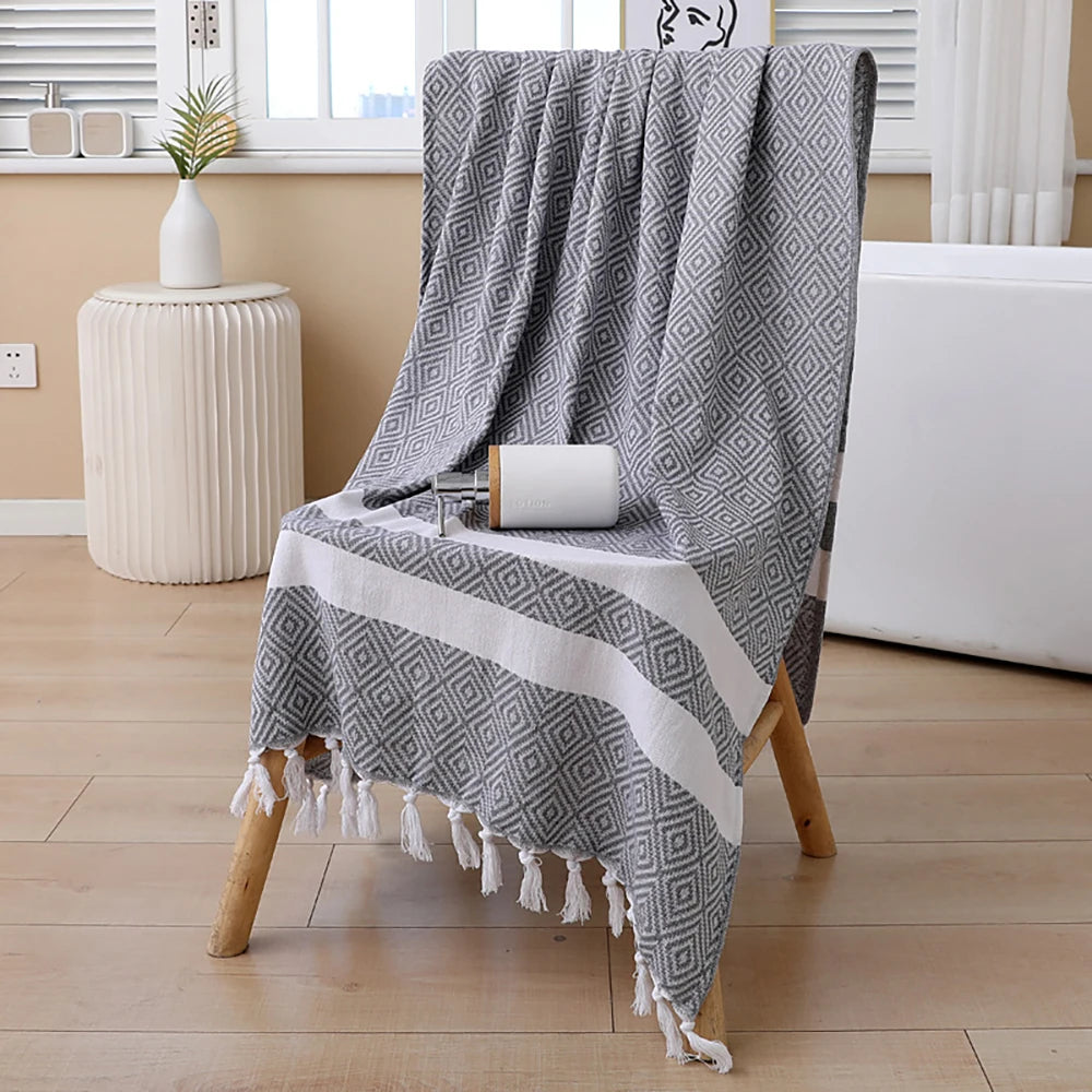 Serviette de plage turque coton motifs imprimés vacances