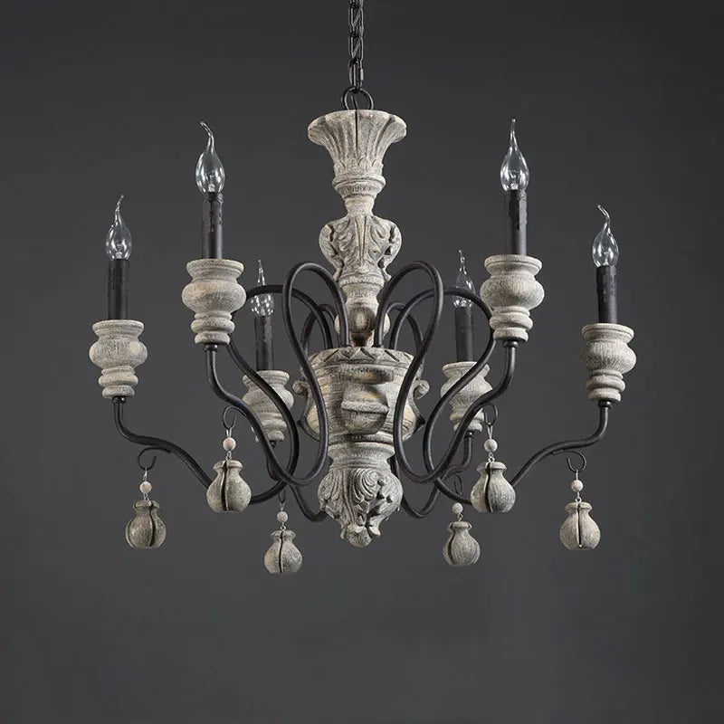 Style américain Rural rétro Style français lustre nostalgique salon chambre lampe fer Art Style européen lampes suspendues - vue 6 sur 8
