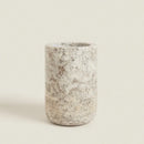 ensemble d'accessoires en travertin wabi-sabi pour salle de bain