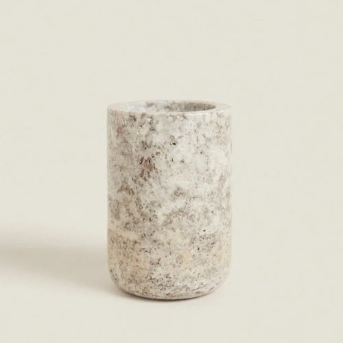 ensemble d'accessoires en travertin wabi-sabi pour salle de bain