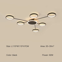 lustre led moderne design d'intérieur avec télécommande luminaire suspendu