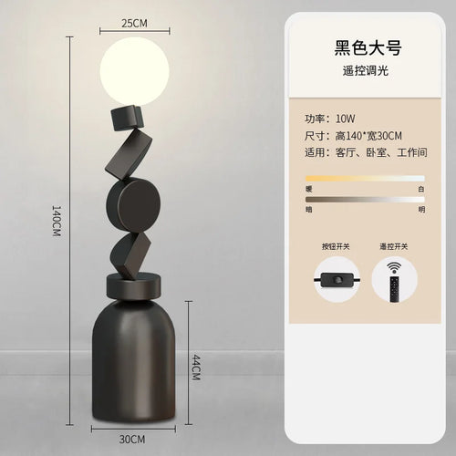 lampadaire design rond en verre pour décoration moderne - vue 11 sur 12