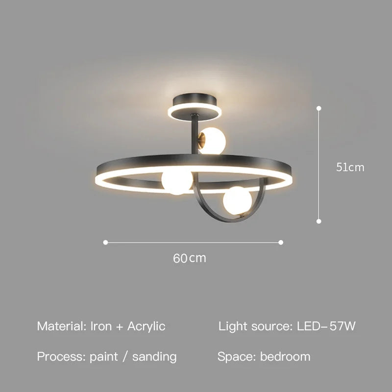 Moderne LED-Deckenleuchte aus Eisen im nordischen Design, dekorativ für den Innenbereich