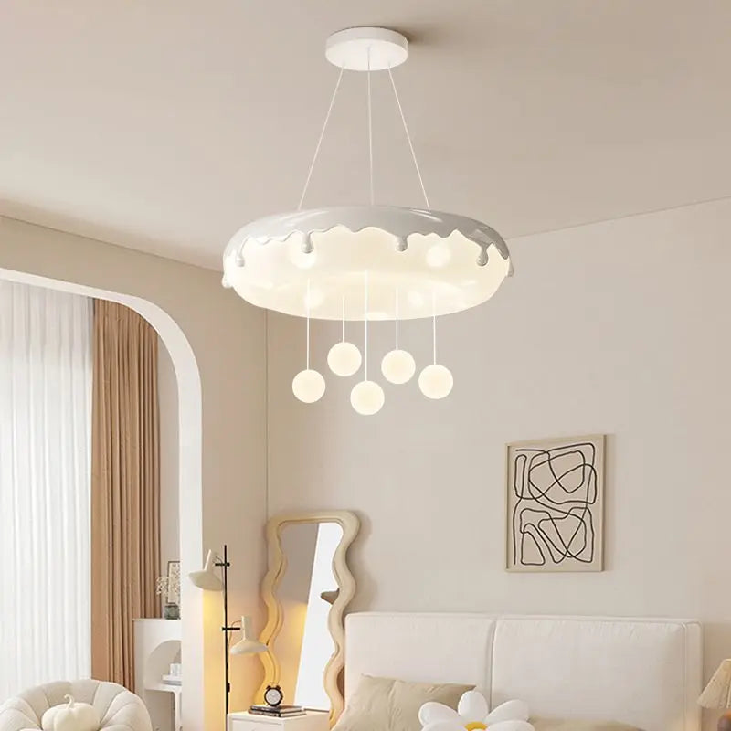 52cm Donuts Pendant Lamp With Remote Control Dimming Children's Room Bubble Ball Chandelier Light Kids Nursery Bedroom Lamp LED - vue 5 sur 12