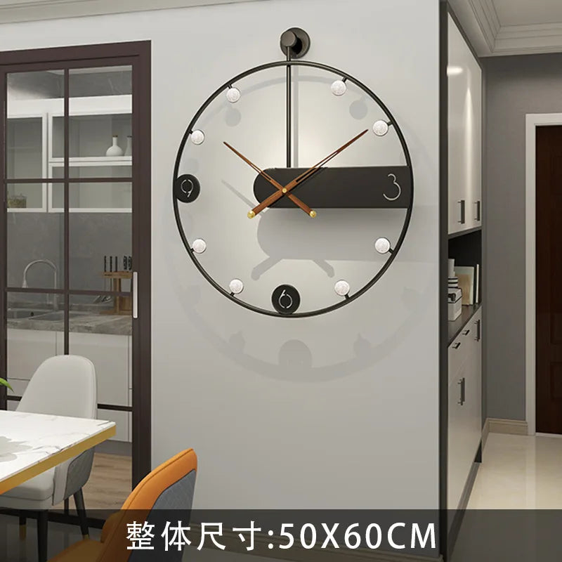 Modern Simple Iron Wall Clock, Home Decoration, Living Room, Creative, Fashion - vue 7 sur 11