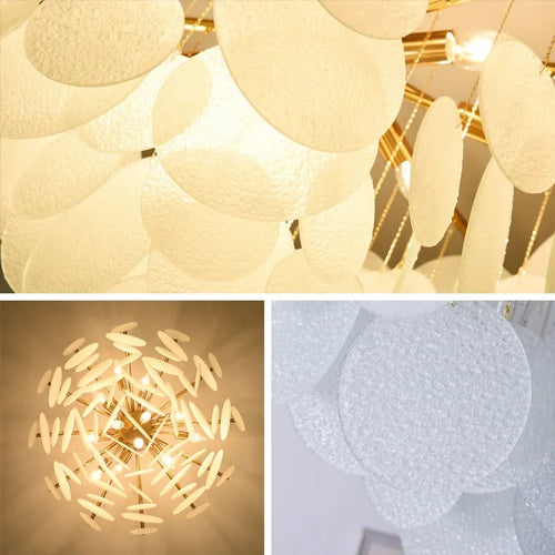 lustre en verre nordique en fer pour décoration de luxe