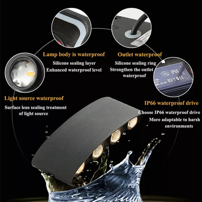 applique murale extérieure led luminaire étanche pour jardin décoratif - vue 4 sur 14