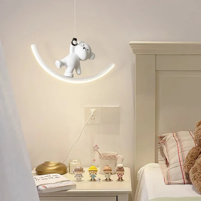 suspension led enfant chambre dauphin ours - vue 2 sur 9