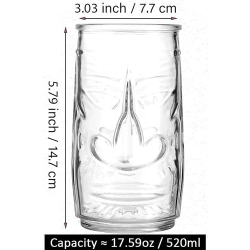 Mug tiki en verre transparent style bar cocktail