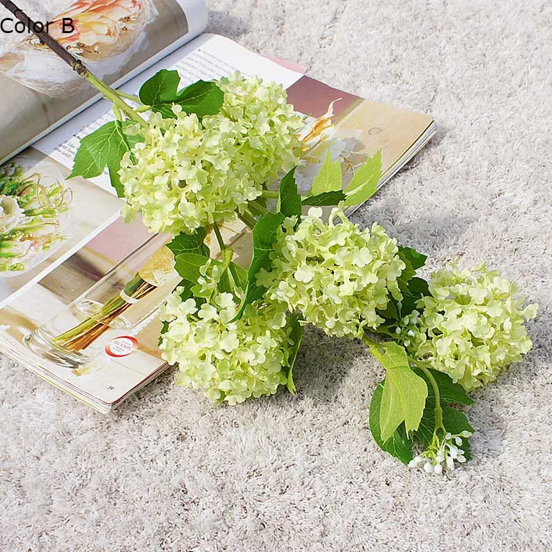 hortensia boule de neige luxe fleurs artificielles pour décoration intérieure - vue 8 sur 8