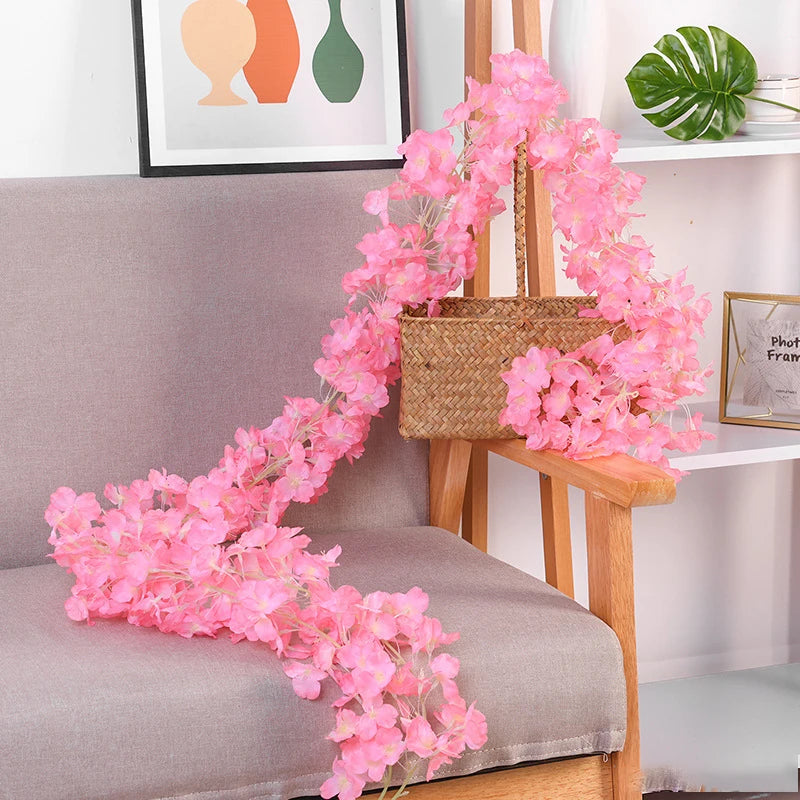 guirlande de fleurs artificielles pour décoration de mariage et intérieur - vue 11 sur 17