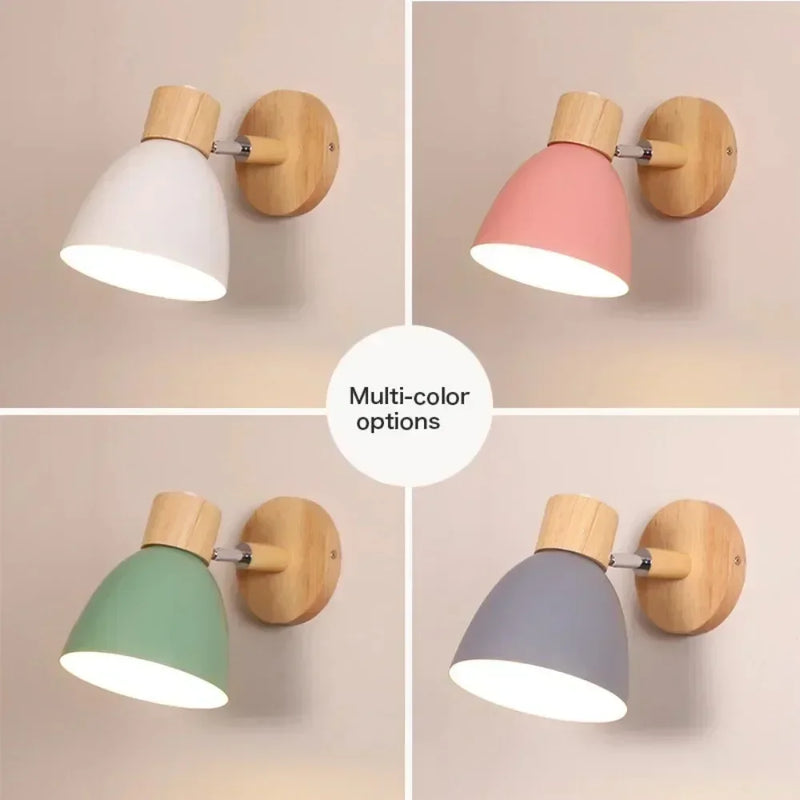 applique murale moderne en bois pour éclairage décoratif nordique