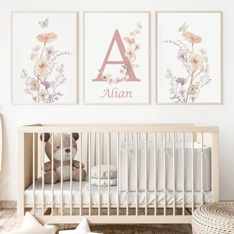 affiche personnalisée fleur sauvage pour décoration enfant