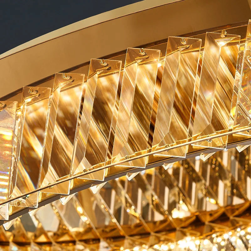 plafonnier rond cristal de luxe led pour décoration intérieure - vue 7 sur 15