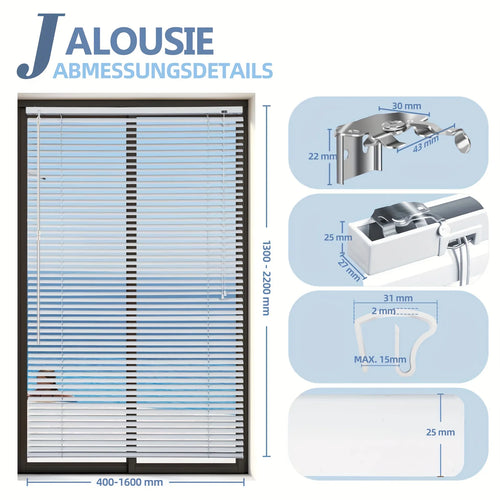 Store vénitien aluminium sans perçage pour fenêtre chambre