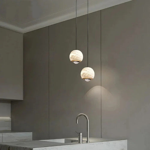 Nordische Marmor-Pendelleuchte im modernen Design für Ihr Zuhause - vue 5 sur 7