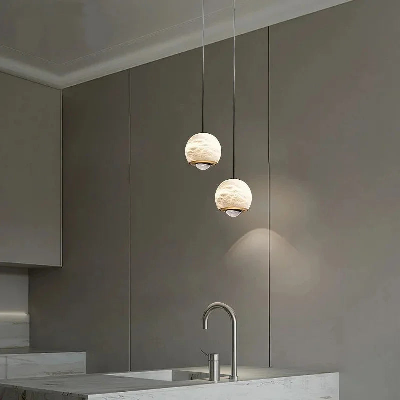 Nordische Marmor-Pendelleuchte im modernen Design für Ihr Zuhause - vue 5 sur 7