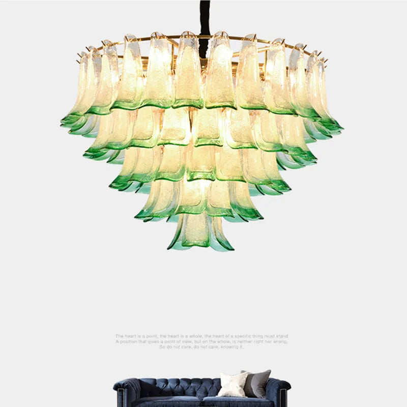 lustre de luxe en verre avec suspension led suspendu - vue 4 sur 9