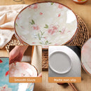 Assiettes plates creuses céramique style japonais motifs floraux