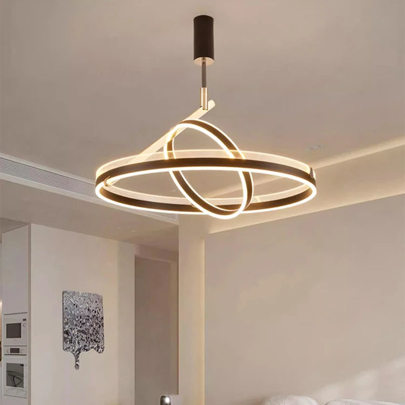 lustre led moderne suspension éclairage intérieur décoratif - vue 2 sur 7