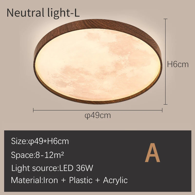 Moderne dimmbare LED-Deckenleuchte mit Mondmotiv - vue 10 sur 17