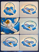 Kronleuchter Astronaut Wolkenform LED dimmbar Fernbedienung Augenschutz