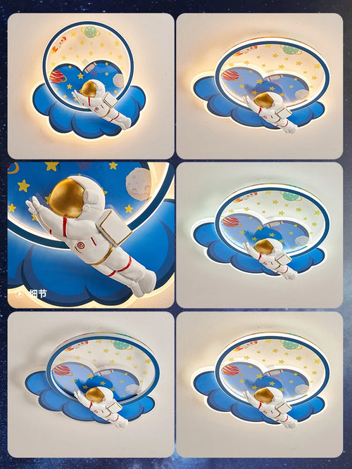 Kronleuchter Astronaut Wolkenform LED dimmbar Fernbedienung Augenschutz - vue 6 sur 11
